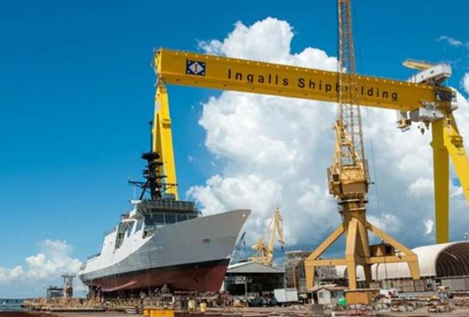 Ship and Ingalls Shipbuilding crane