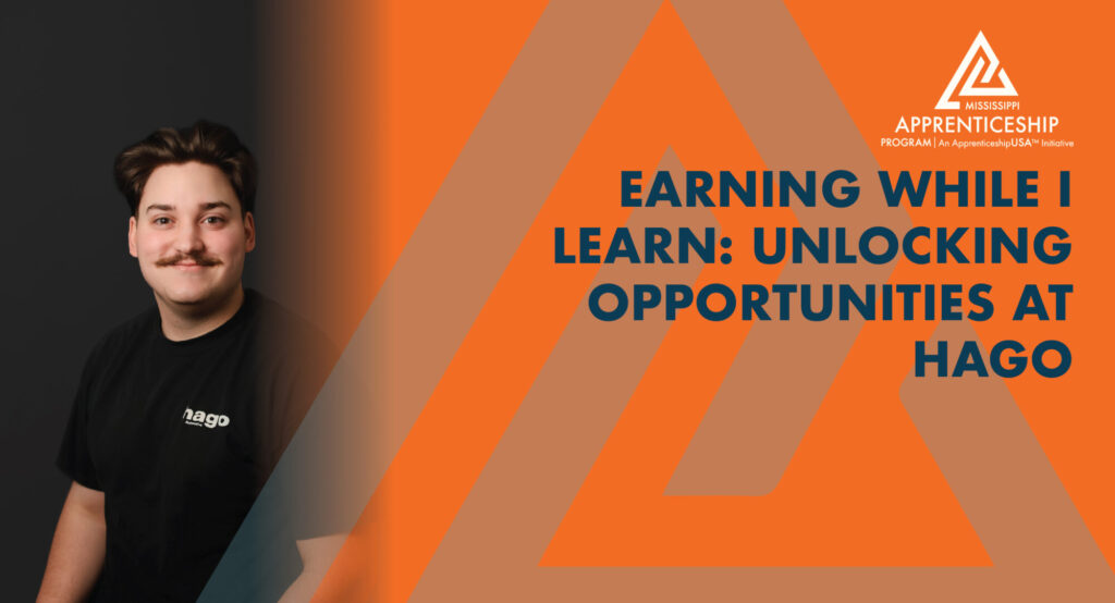 Mississippi Apprenticeship Program graphic featuring a young male apprentice.