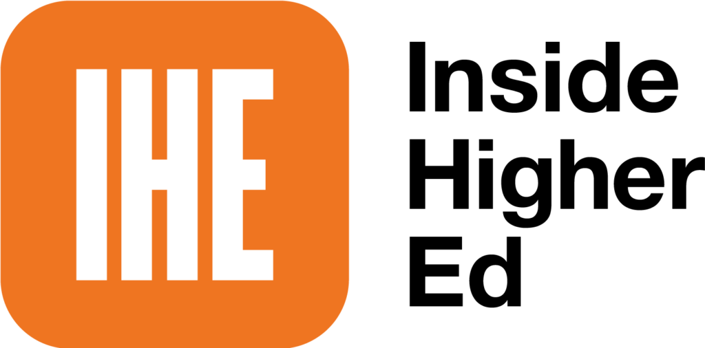 Inside Higher Ed logo with IHE in orange icon.