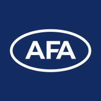 White AFA logo in an oval on dark blue background.