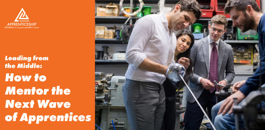 Mississippi Apprenticeship Program banner with professionals working in a workshop.